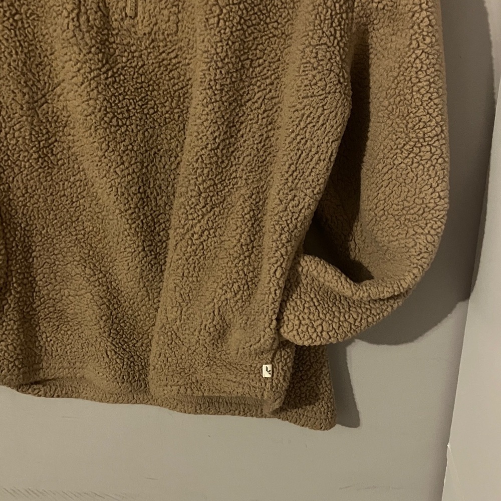 Koolaburra by Ugg Tan Fleece Quarter-Zip Womens Pullover Sz L - Picture 5 of 6